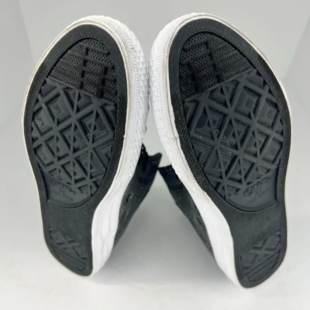 Converse Junior 661850F Gray Chuck Taylor All Star Lace Up Zip Size 6 Sneakers